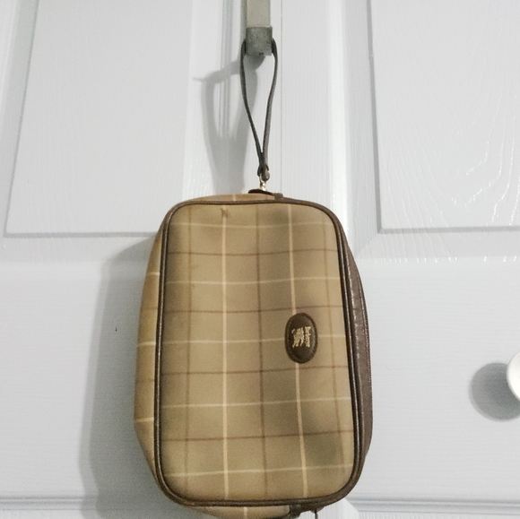 BURBERRY VINTAGE AUTH. BROWN POUCH WALLET - Picture 1 of 16